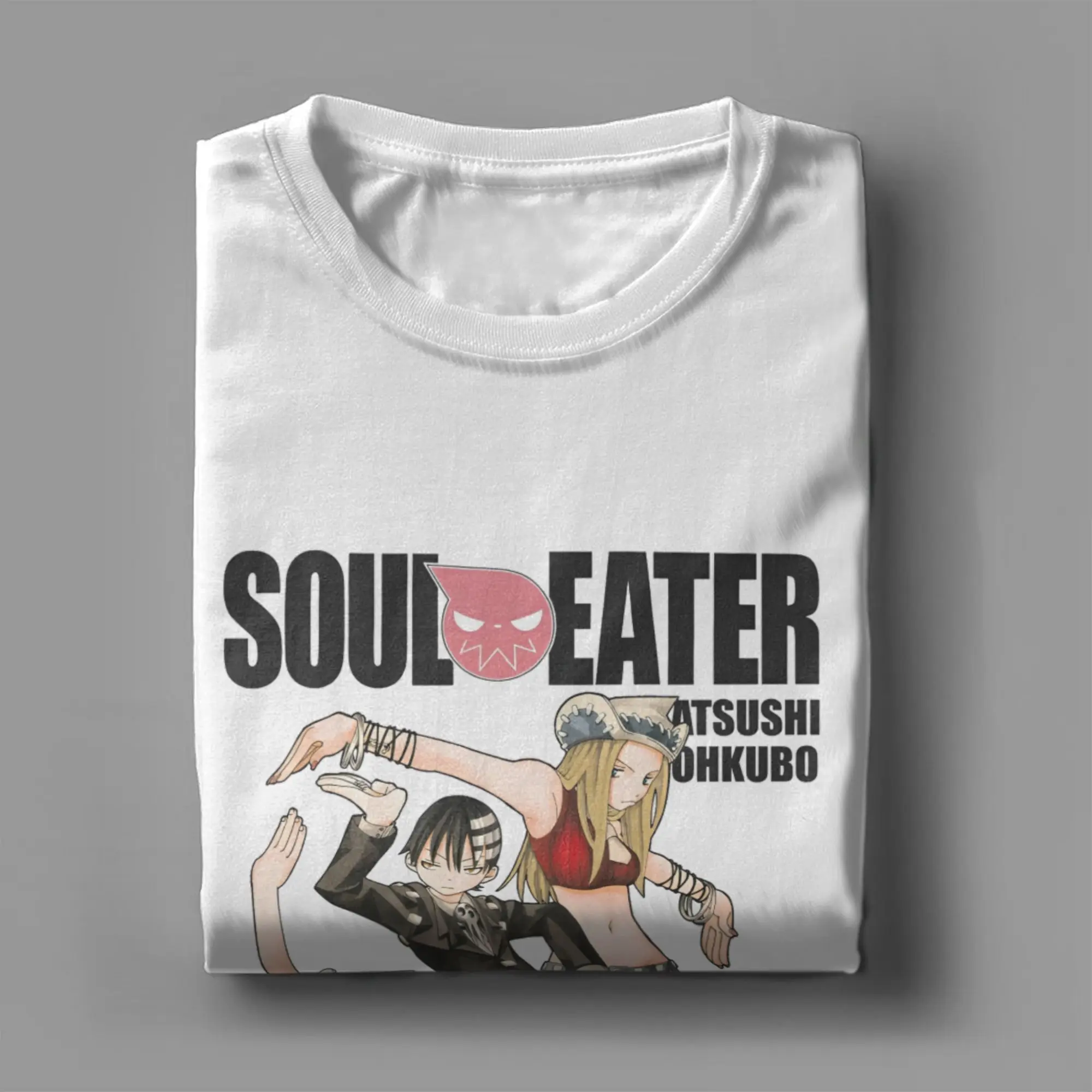 تي شيرت مطبوع عليه Soul Eater Comics Anime للرجال والنساء 100% قطن تي شيرت بأكمام قصيرة