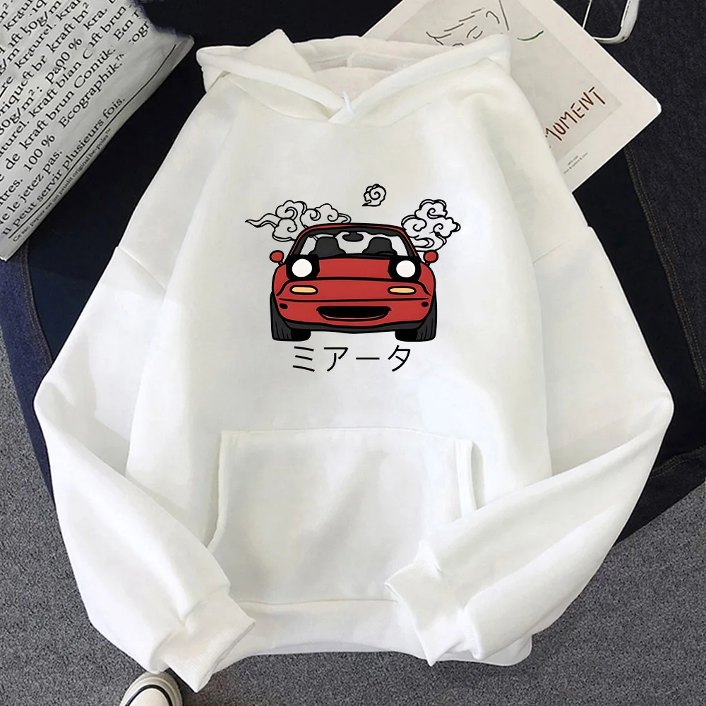 Anime Initial D Hoodie Japanese Automotive Miata MX5 Printed Hoody Women Fashion Harajuku Graphic Hoodies