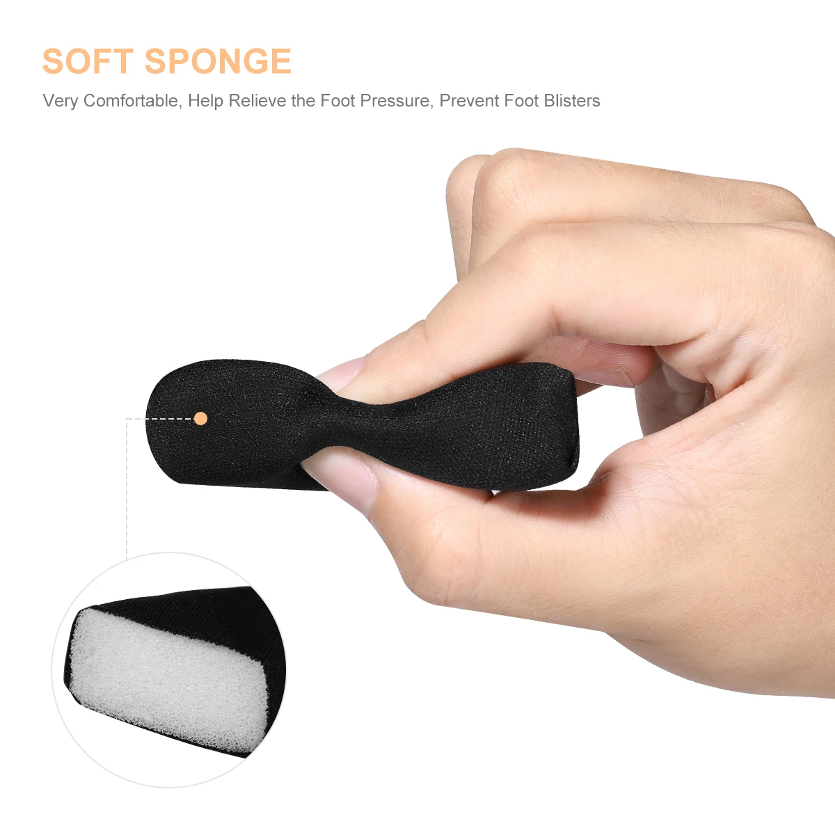 

Pain Relief Insoles Shoe Filler Inserts Sponge Big Toe Plug Men Women Reusable Washable Fits All Types Prevents Slippage Foot
