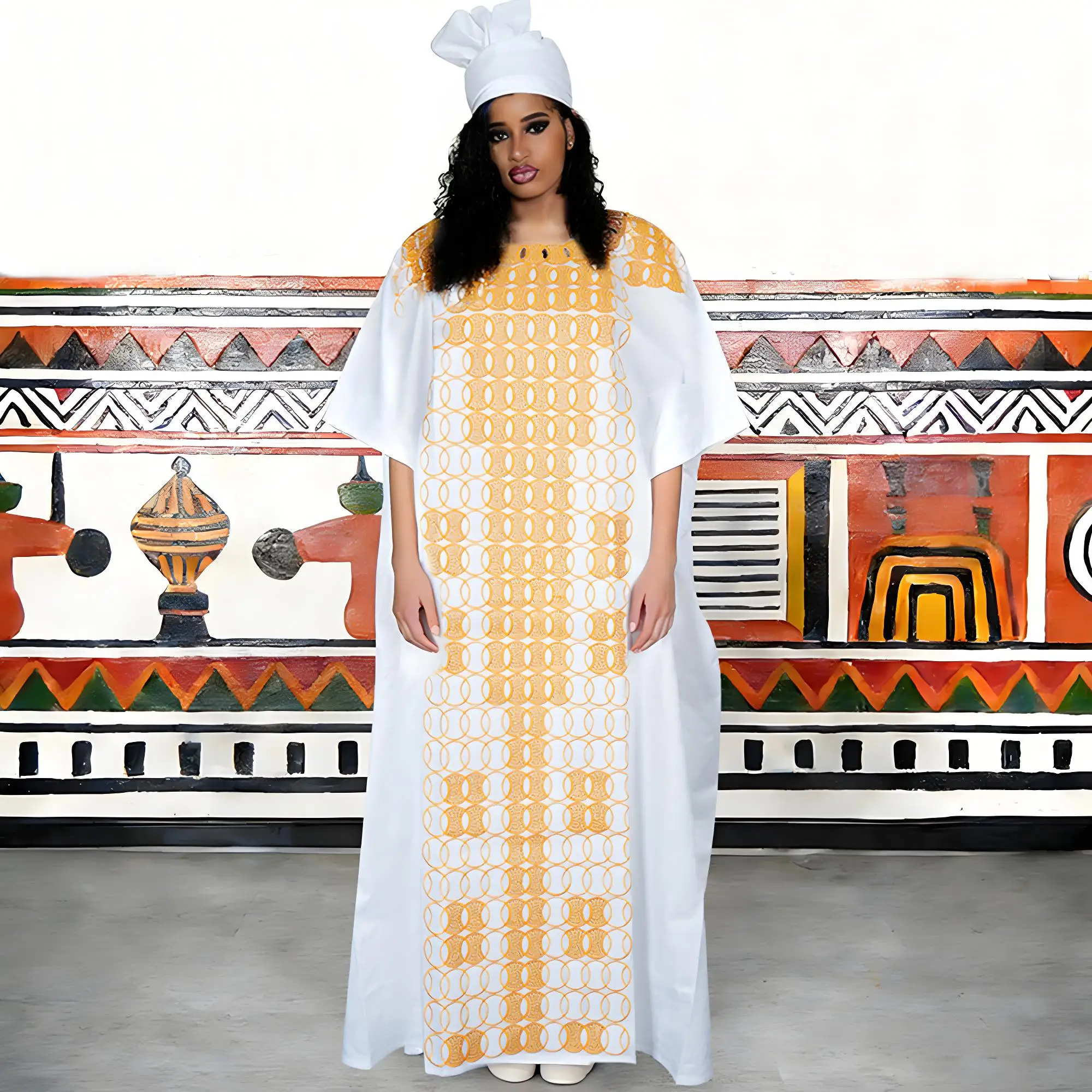 

Новинка 2026: Африканская одежда больших размеров для женщин – платья для свадьбы и вечеринок в стиле дашики, с вышивкой, из ткани базин рише, с головным платком