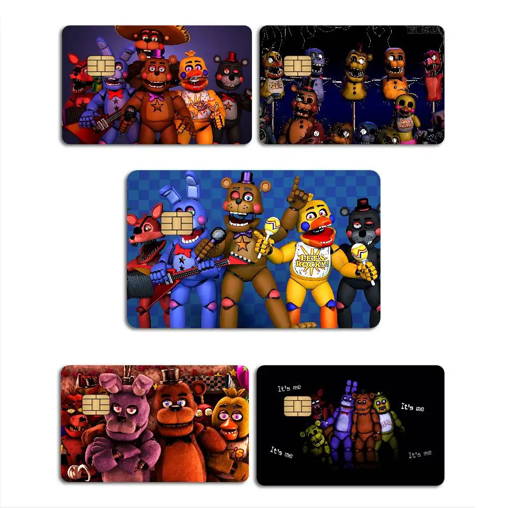 Game FNAF Freddy Movie Credit Card Skin Stickers for Bank Card Transportation Card Waterproof Sticker Anti-scratch Women Gift