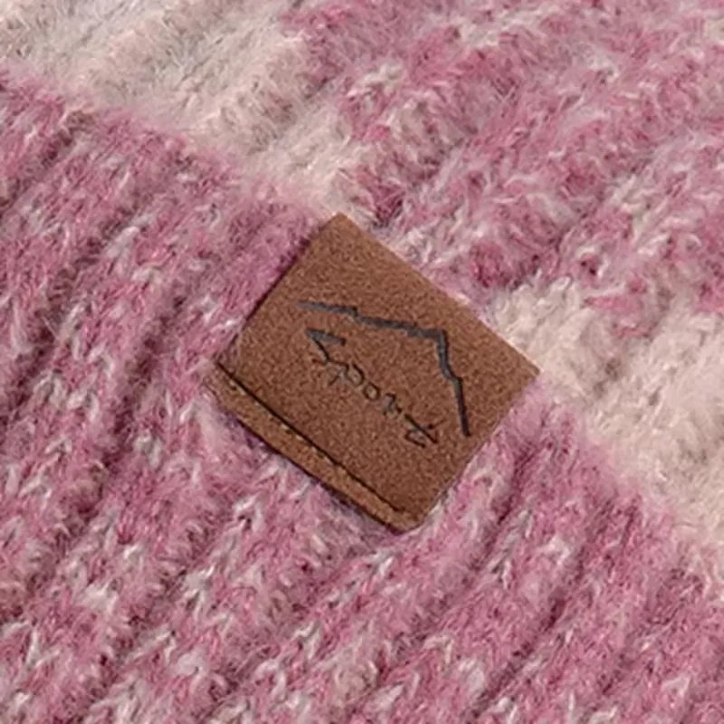 2 قطعة وشاح الشتاء الدافئ التزلج طقم قبعات للجنسين محبوك لونين الربط سميكة الكشمير قبعة في الهواء الطلق الدراجات ركاب الإكسسوارات #6