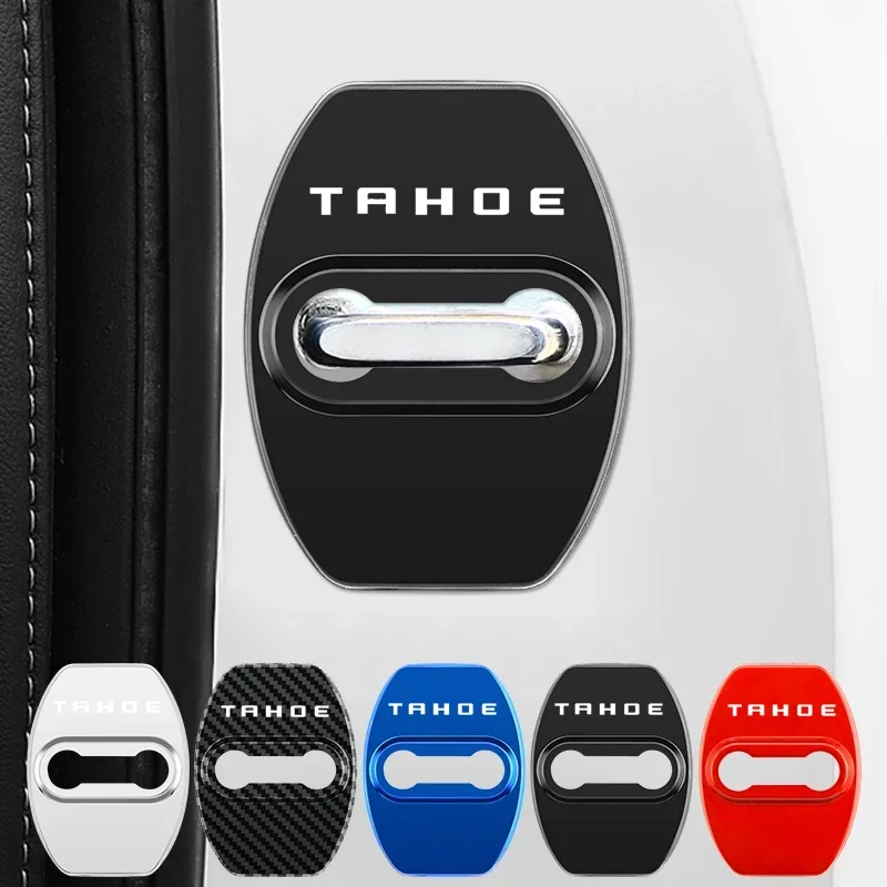 4PCS Car Stainless Steel Door Lock Cover Styling For TAHOE Badge 2020 Anti-rust Protective Case Buckle Interior Decoration