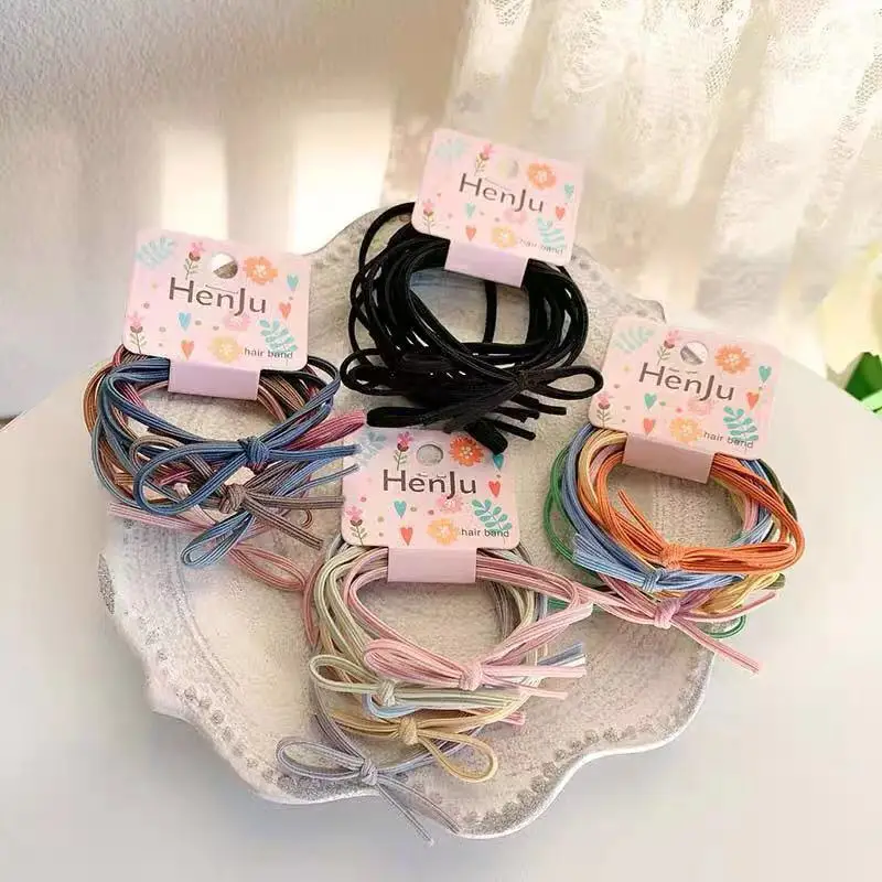 Colorful Sweet Women Head Hair Rope Solid Rubber Bands Scrunchies Elastic Hair Bands Girls Simple Ponytail Holder Ties Headwear