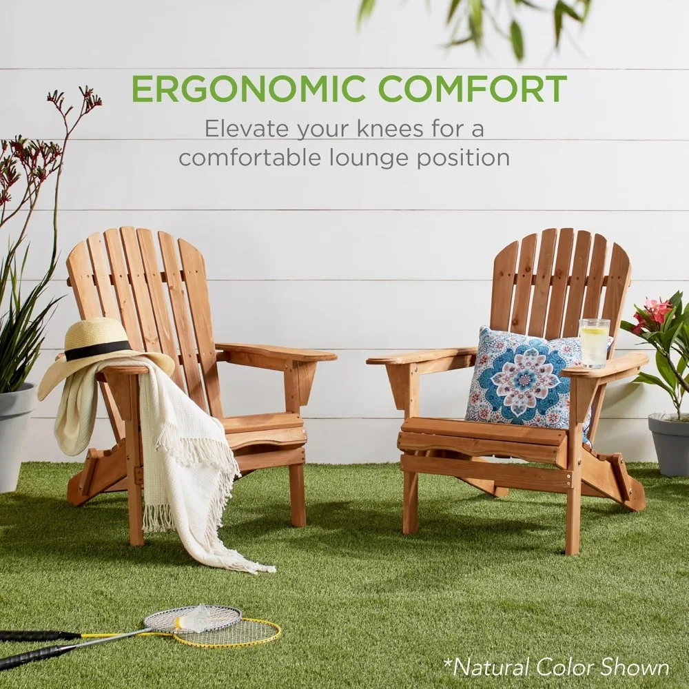 

Folding Chair, for Yard, Garden, Patio w/ 350lb Weight Capacity, Outdoor Wooden Accent Furniture Fire Pit Lounge Chairs
