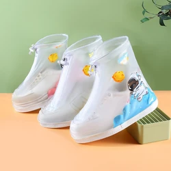 Scarpe impermeabili per cartoni animati per bambini copriscarpe per bambini con cerniera antiscivolo copriscarpe antipioggia elastici resistenti all'usura copriscarpe antipioggia spesso