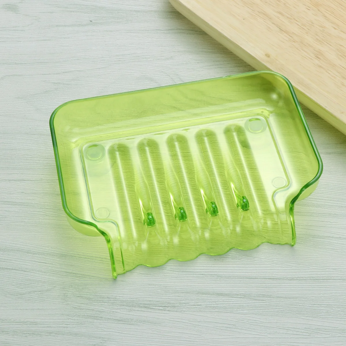 

Suction Soap Dish Clear Bathroom Shelf For Shower Strong Suckers Non-Perforated Storage Holder Hollow Design Drainage Soap