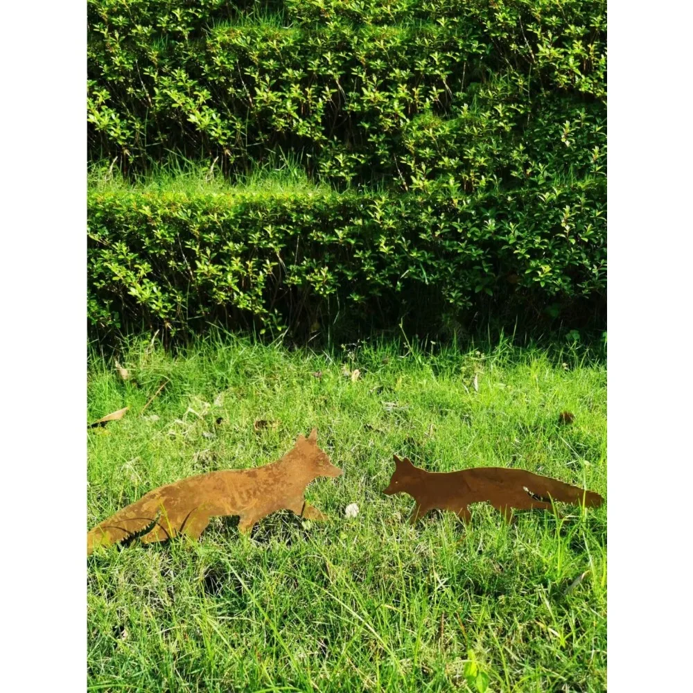 Cute Animal Garden Stakes Metal Yard Art Outdoor Decor Sculpture