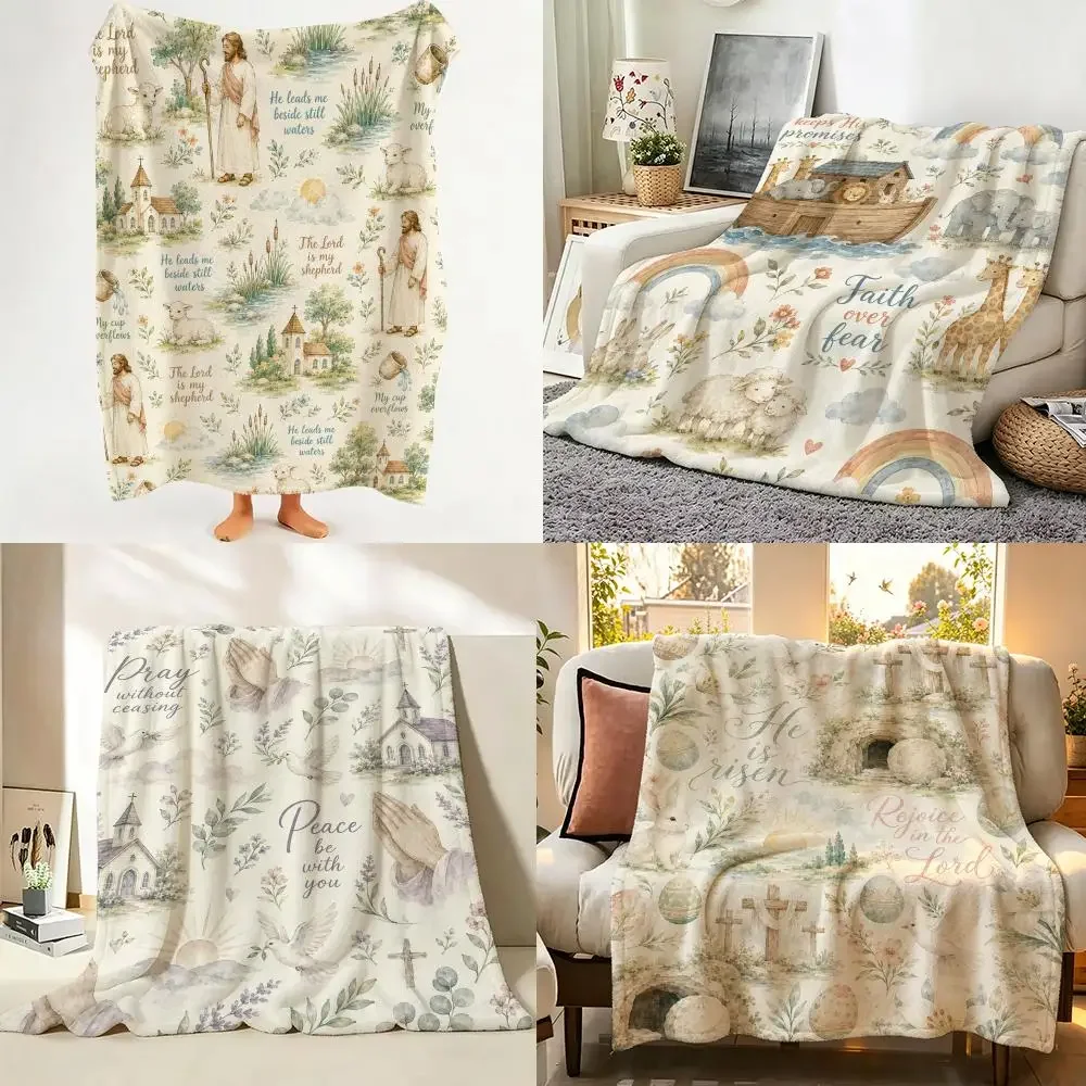 Inspirational GOD IS FIRST Throw Flannel Throw Blanket Suitable warm for Sofa、Living Room、Bedroom soft