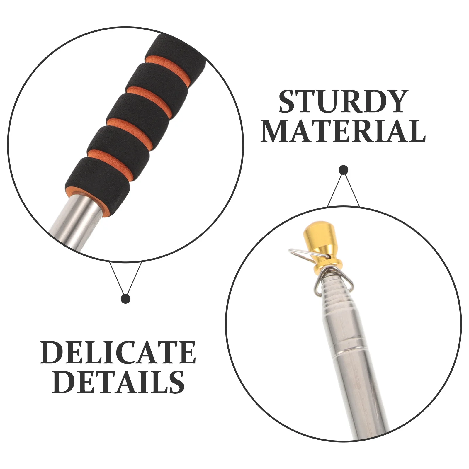 عمود علم تلسكوبي من الفولاذ المقاوم للصدأ قابل للسحب، سارية علم محمولة للدليل السياحي، المعلمين، المدربين، الأحداث الخارجية، خفيفة الوزن