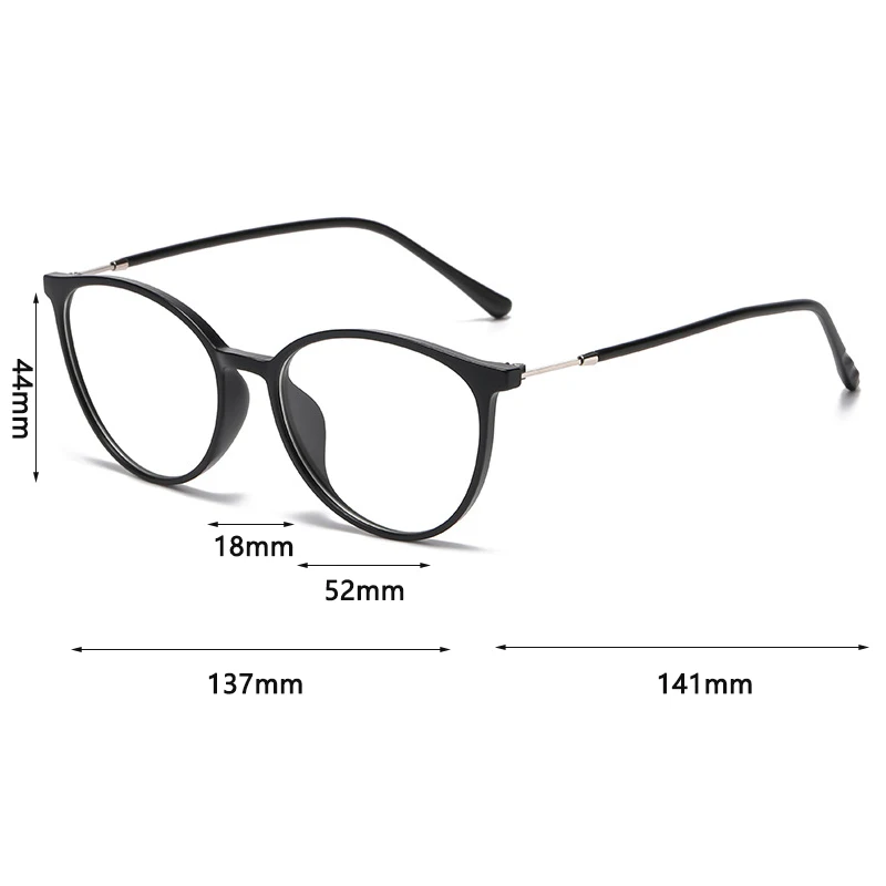 Runde photochrome Blaulichtfilter-Myopiebrille, lichtempfindlich, TR-Metallrahmen für Männer und Frauen, 0 bis -400 Dioptrien, für Zuhause und Büro – Detail 3