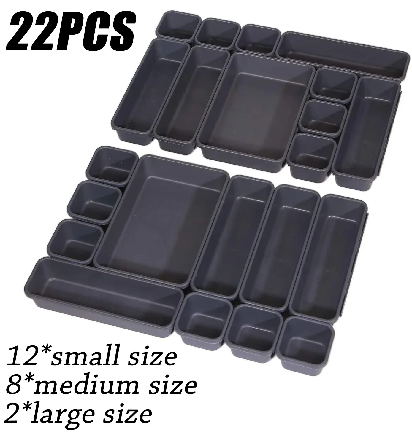32 Stuks Bureau Lade Organisatoren 3 Size Plastic Grijpende Ondiepe Tool Organizer Lade Verdelers Afscheiders Opbergbakken Container