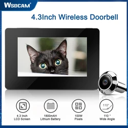 Wsdcam 4.3 pollici spioncino campanello telecamera Smart Electronic Outdoor Camera Monitor 110 ° spioncino visualizzatore Cat Eye campanello di sicurezza