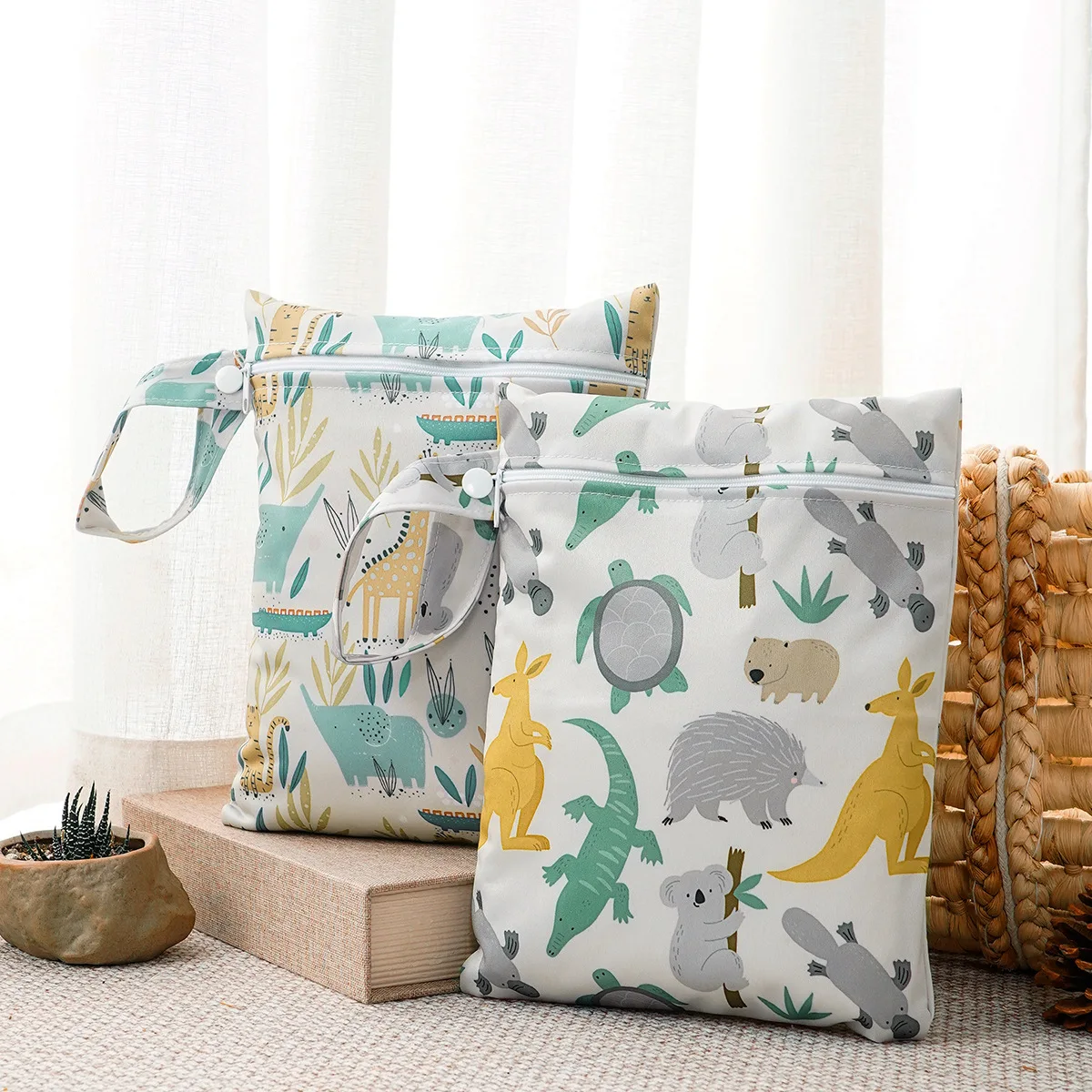 Multi-Purpose Small Pouches 2-Pack Waterproof Zipper Bags for Travel Toiletries Baby Essentials Organizer
