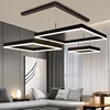 현대 Led 광장 샹들리에 침실 테이블 식사 거실 주방 섬 디 밍이 가능한 펜던트 램프 홈 장식 Lusters Fixture 2