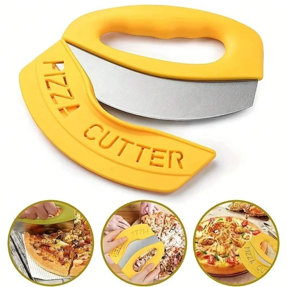 Cortador de Pizza de acero inoxidable con cubierta, cortador de Pizza, picador de alimentos, cuchillo de queso de hierbas, anillo cortador para herramientas de horneado preciso