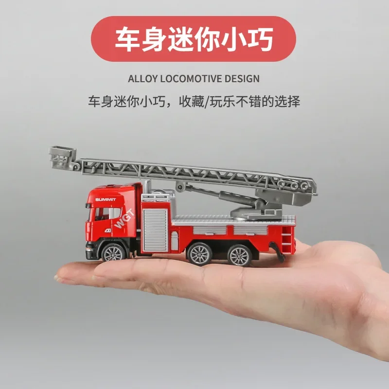 30 Style Fire Rescue Truck Model 1:64 Scale Pull Back Alloy Diecasts & Toys Vehicles Spray Water Car Toy for Children Boys