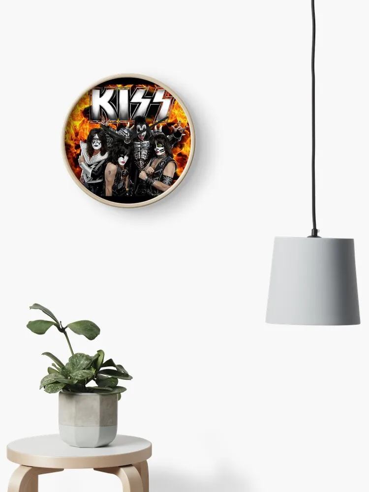 

KISS with Logo and band Modern Simple and Wall Hung Clock for Study Bedroom Living Room Bathroom