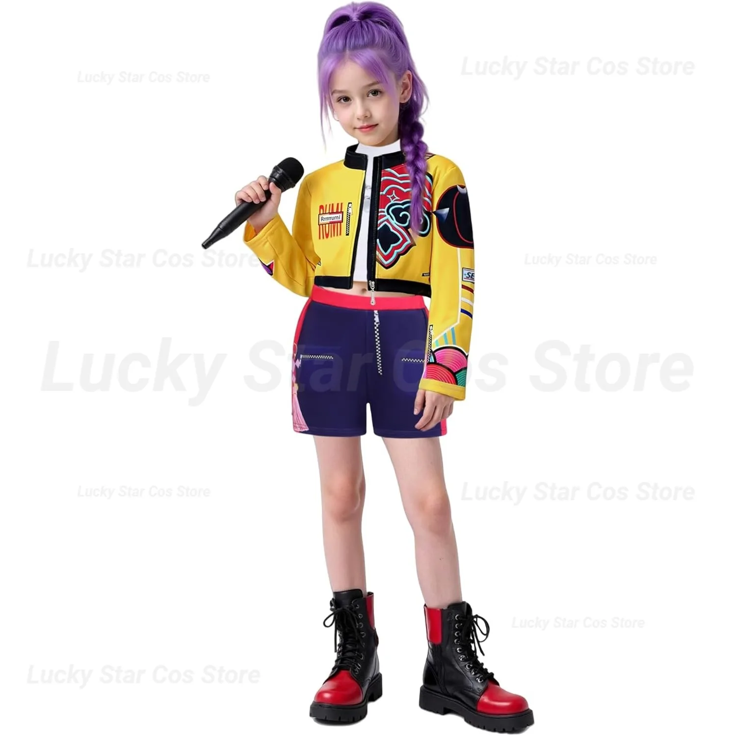 

2026 Girls Kids HUNTR/X Zoey Rumi Mira Cosplay Costume Set Fancy Dress Idol Movie Cosplay Children Halloween Carniva Suit