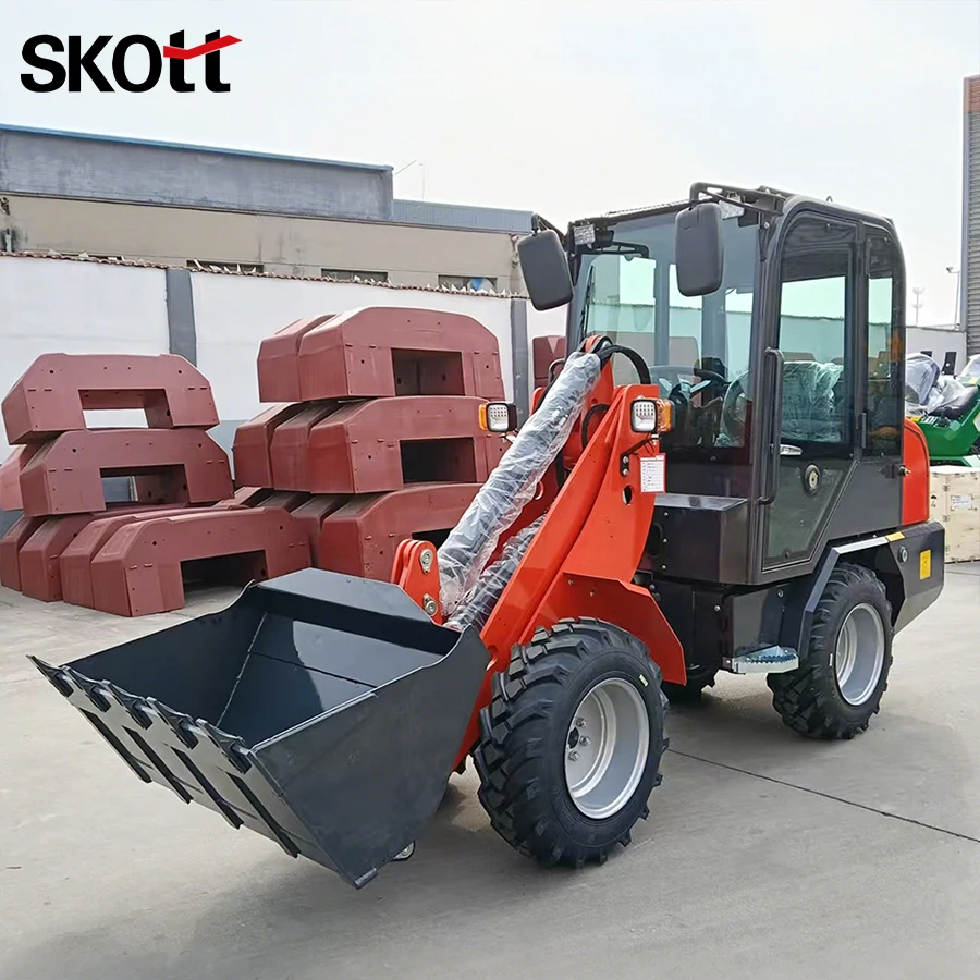 Mini Wheel Loader / Compact Front End Loader, Articulated Steering Loader with Bucket & Forks