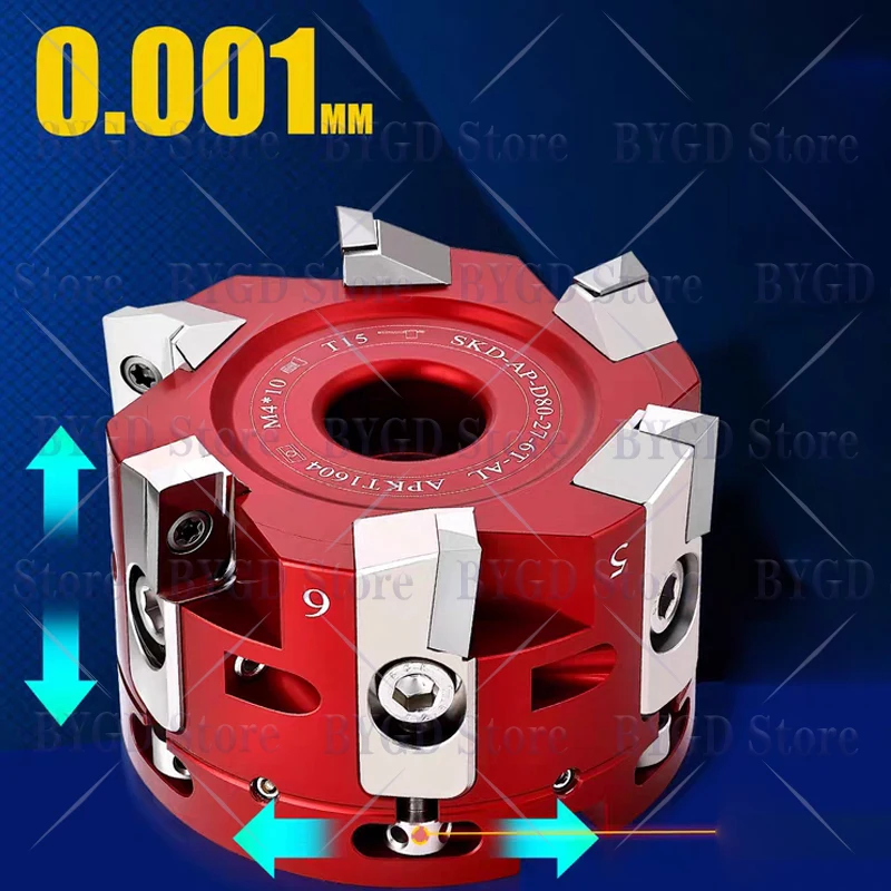 SKD Aluminium-Feinabstimmungs-Schneidkopf BAP BAP400R APMT APMT1604 Planfräser 90° ° Aluminium-Schneidkopf für BT30 BT40 HSK FMB Werkzeughalter – Detail 5