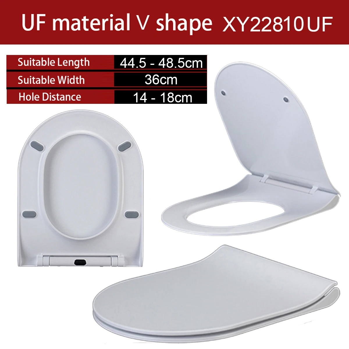 

Urea Formaldehyde U Shape Slow Closure Toilet Caps Universal Toilet Lid Wc Soft Close Toilet Cover Width 36cm Length 45 To 48cm