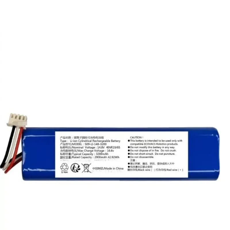 High Quality 14.8V 3200mAh S09-LI-148-3200 Replaceable Battery for Ecovacs Deebot Ozmo 900 Sweeping Robot