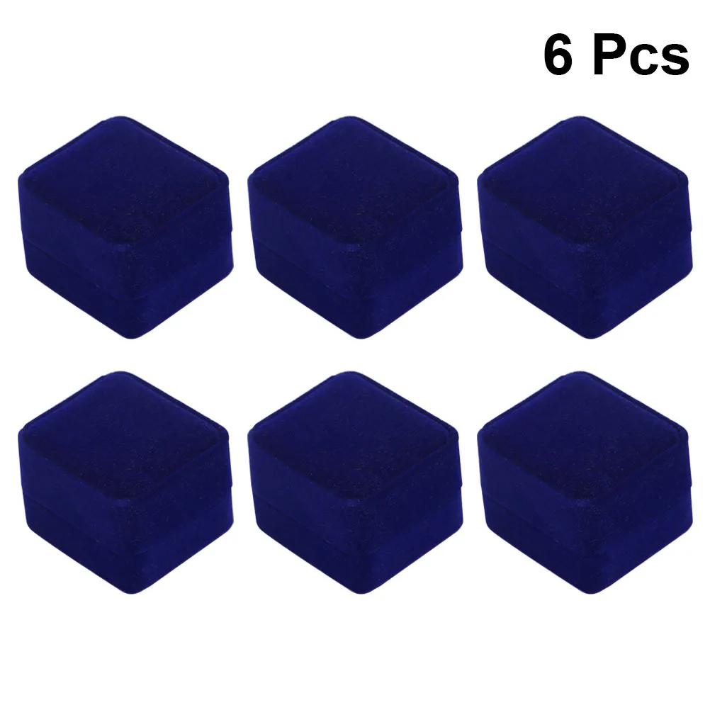 

6Pcs Delicate Flannel Jewelry Boxes Stylish Ring Organizer Perfect for Wedding Birthday Christmas Gift Packaging Storage Case