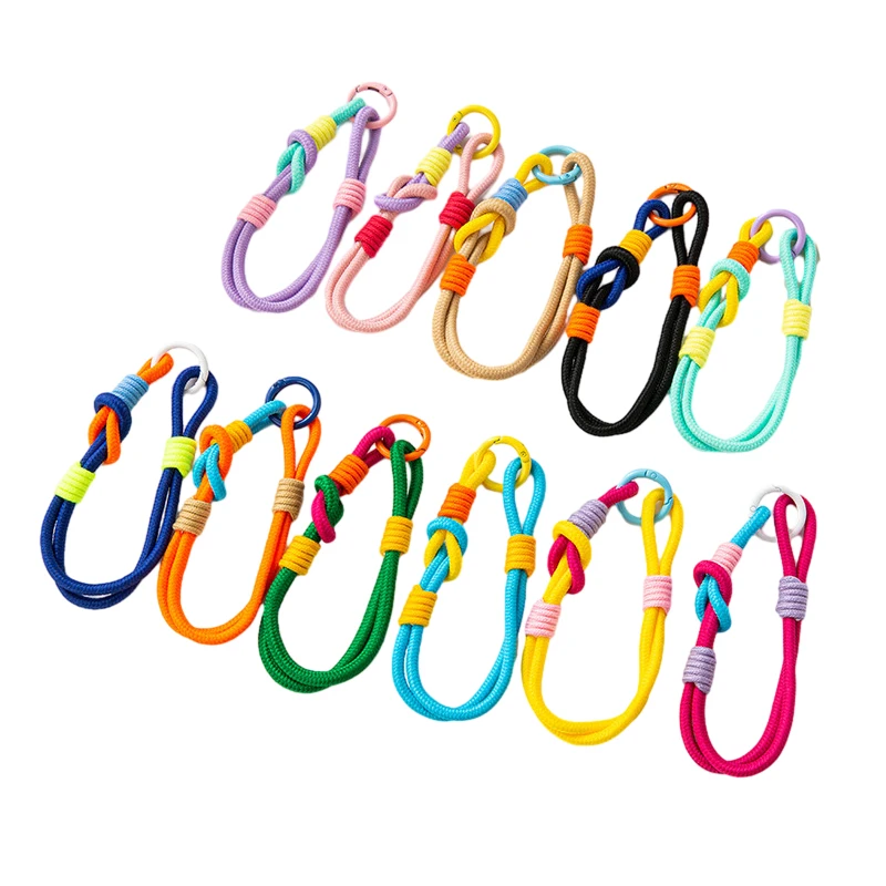 Stylish Lanyard Fluorescent Color Phone Strap Bag Braided Strips Keycord Hanging Trousers Accessories Keychain Wrist Rope