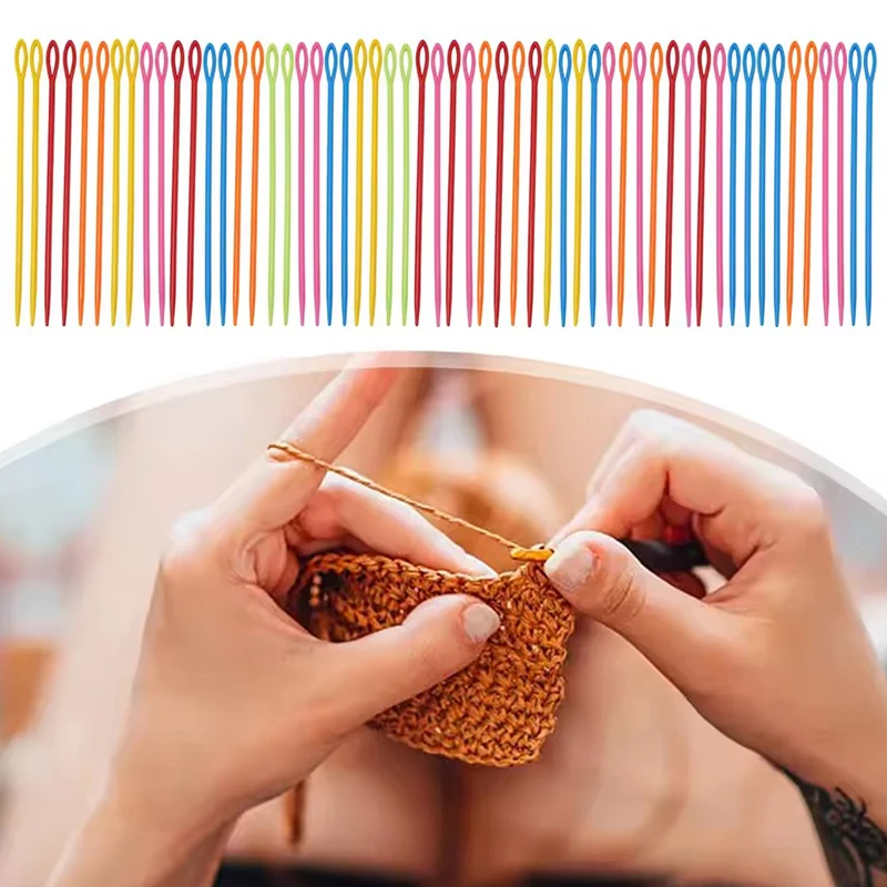 50-200 Teile/paket Nähnadeln Zufällige Mischungsfarben Großes Auge 7 cm Größe Faden Wolle Nähnadeln Handgemachte Häkeln Nahtnadel ZYF