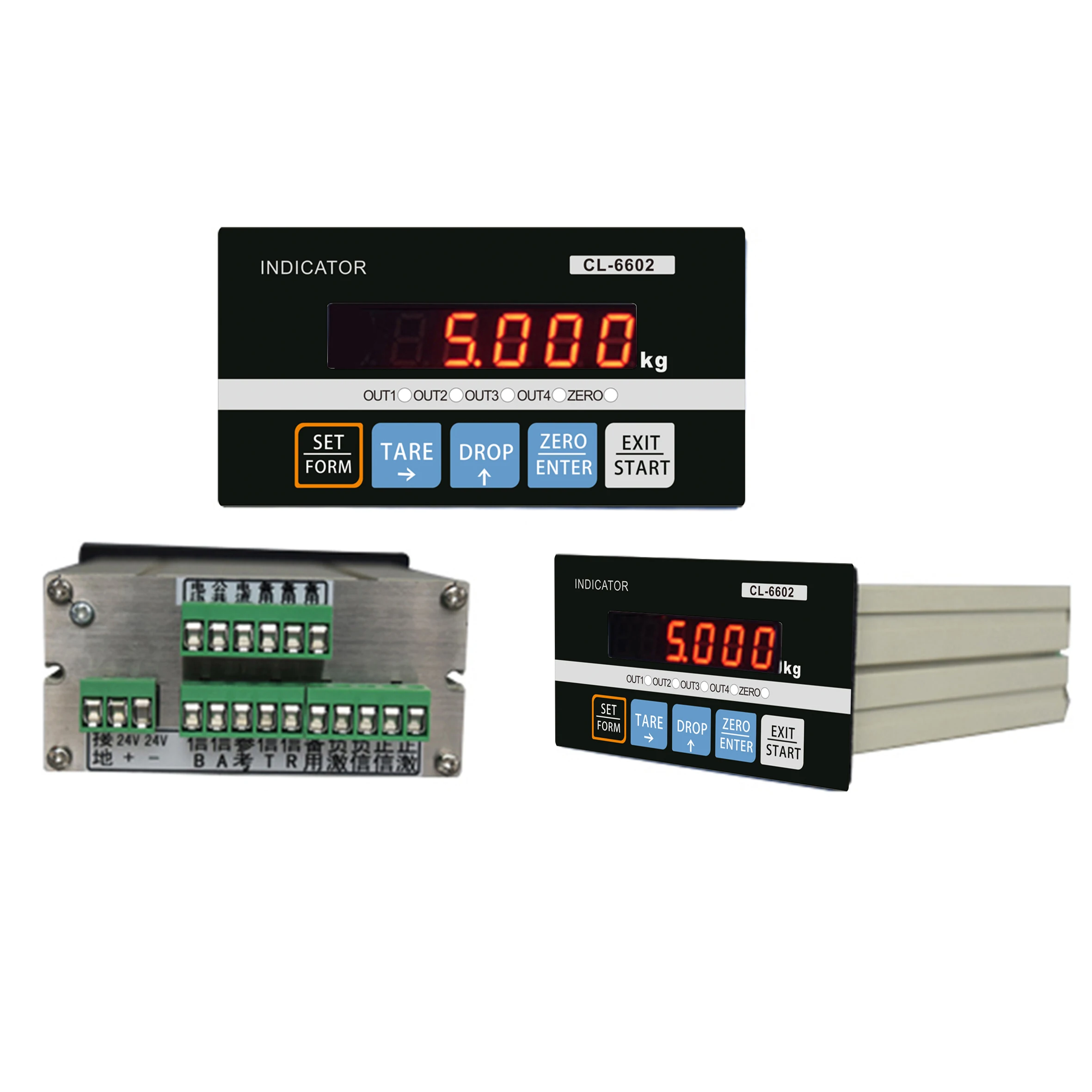 2 Relay out Analog output4-20mA out RS232/RS485 out  Weighing transmitters Weighing indicators Weighing Controller