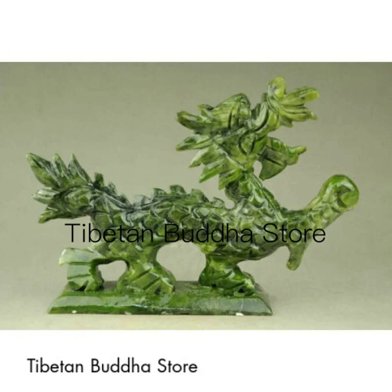 

Exquisite Chinese 100% natural jade Handmade hand-carved dragon statues