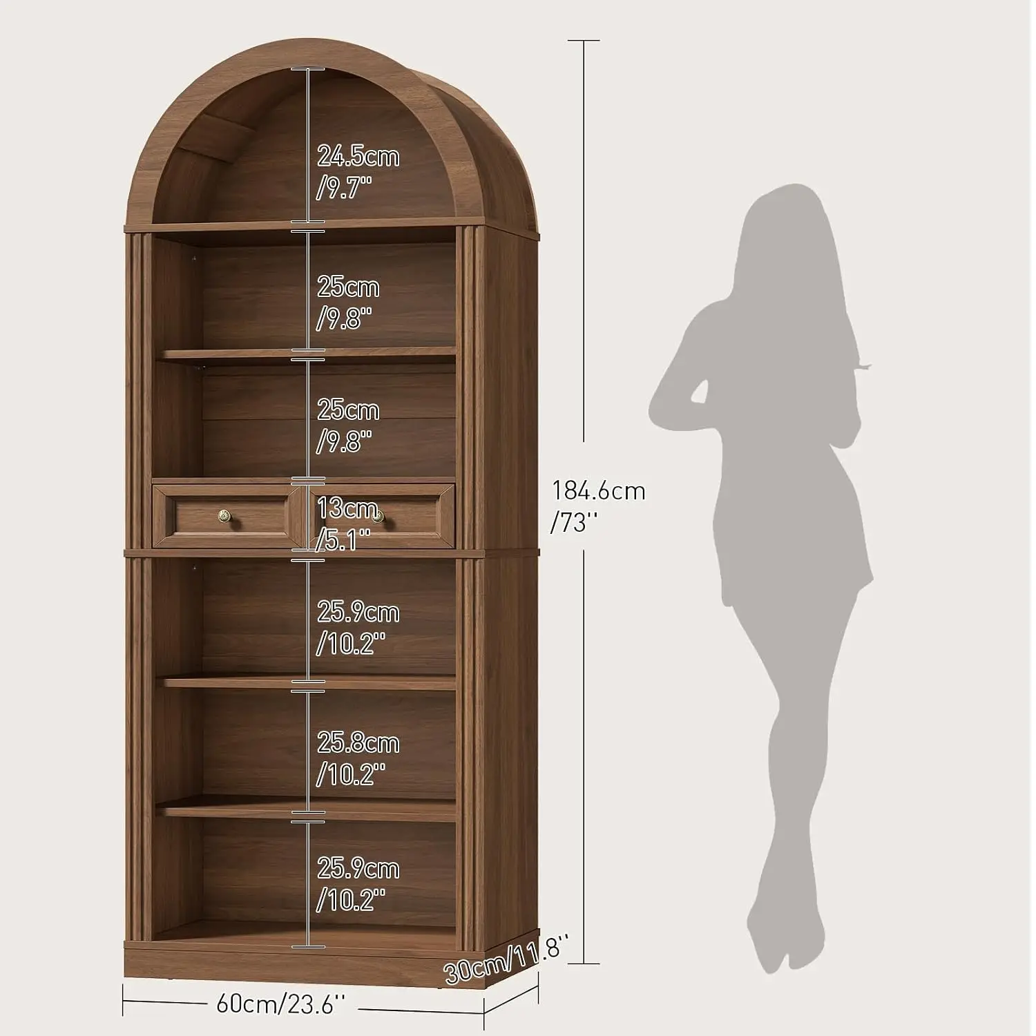 Arched Bookshelf, 73
