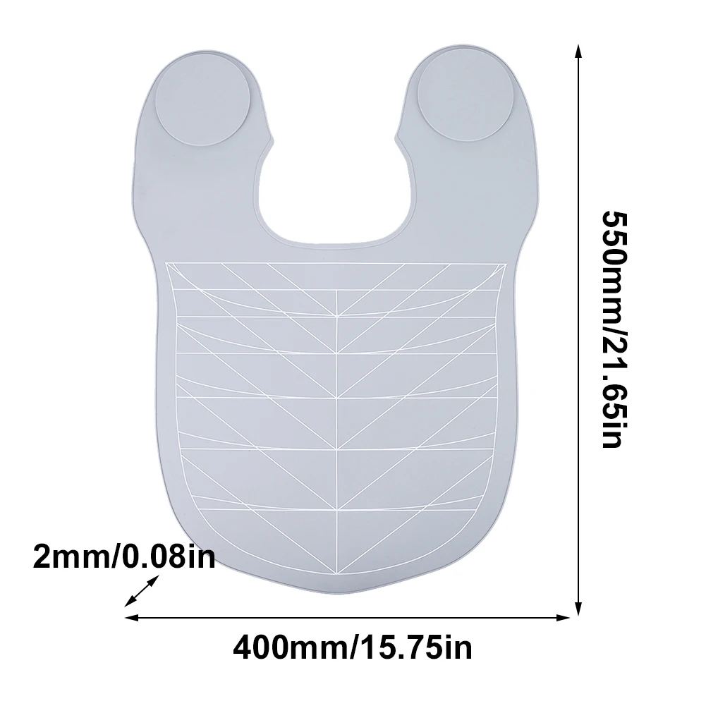 Silicone Hair Cutting Cape Waterproof Hair Cutting Mat with Guidelines Hair Cutting Guide Collar Hair Dye Collar for Salon Home