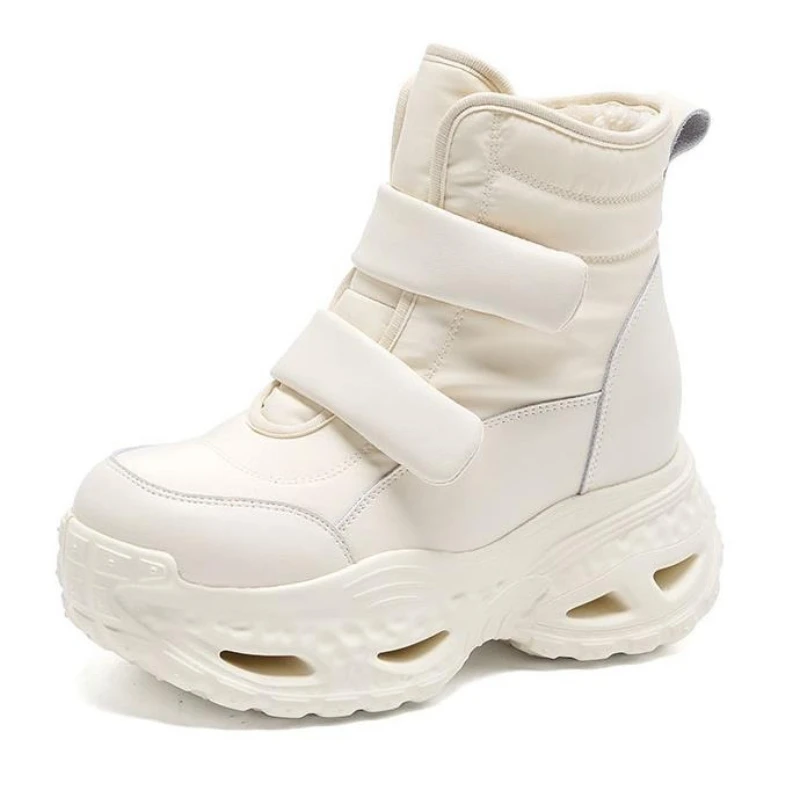 

10cm Internal Increase Platform Snow Boots for Women 2025 Winter New Female Fur High Top Sneakers Short Boot Size 34-39