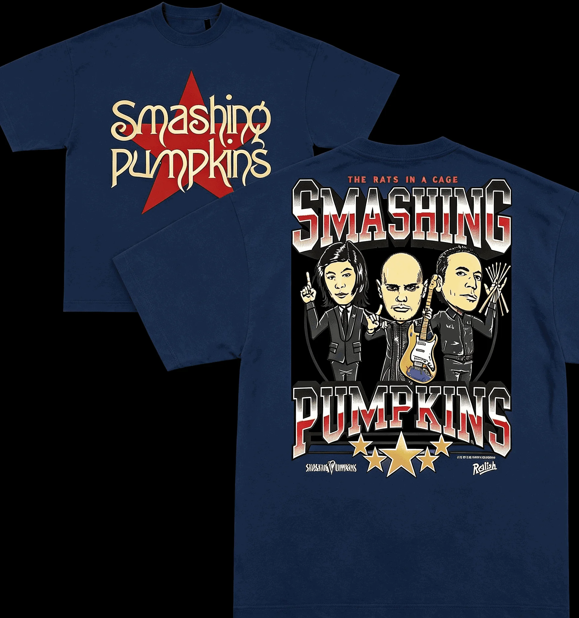 Smashing Pumpkins Summer New Cotton Retro Unisex Casual Fashion T-shirt High Street Oversized Unisex Trendy Cotton Breathable