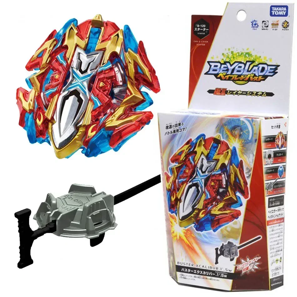 Véritable démarreur TAKARA TOMY BEY B-120 Buster Excalibur. 1 '. Sw BLADE NOUVEAU AVEC SET d'emballage ORIGINAL B 120