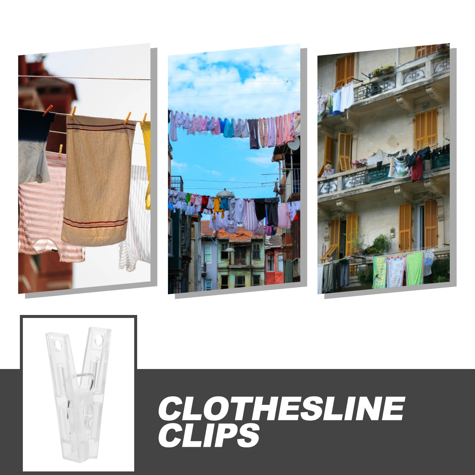 

10pcs Windproof Clothespins Strong Anti-Slip Clothes Clamps Laundry For Towels Socks Blankets Windproof Quilt Clamps