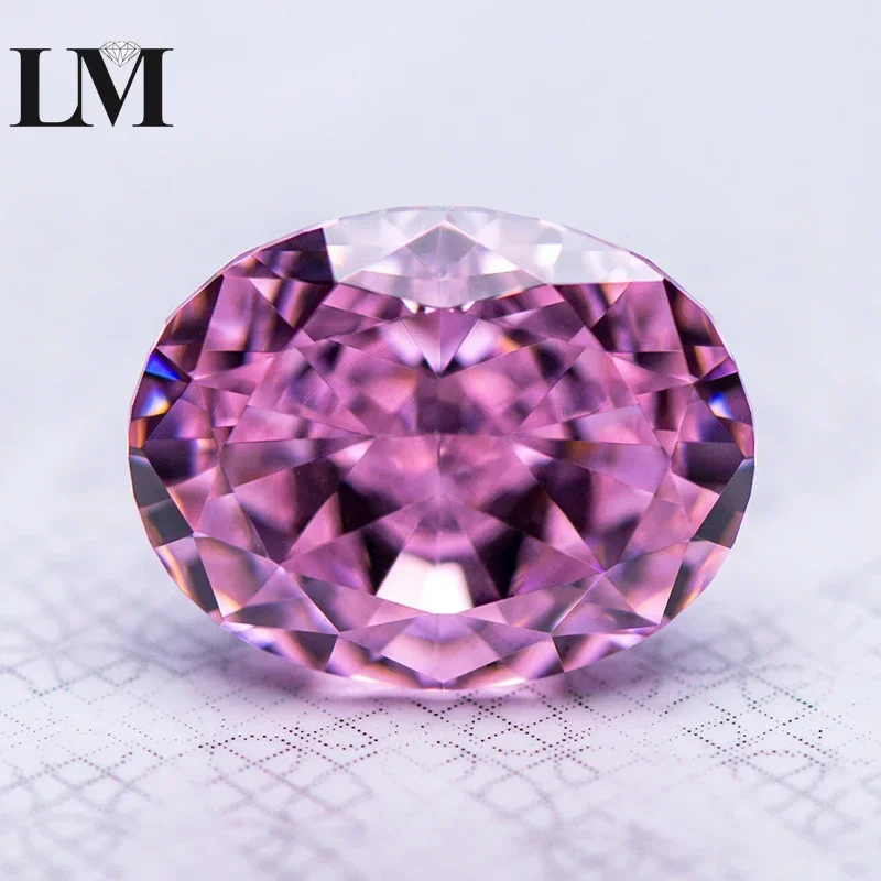 

Cubic Zirconia Gemstone Pink Color Oval Shape 5A 4k Crushed Ice Cut Lab Synthetic Cz Stone For Women Jewelry Making Materials