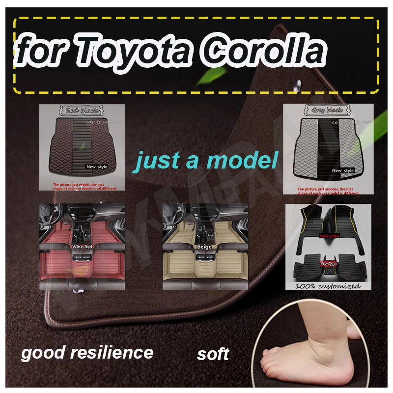 

LUXURY Car Floor Mats For Toyota Corolla 9th Gen. 2000 2001 2002 2003 2004 2005 2006 Auto Foot Pads Interior Accessories