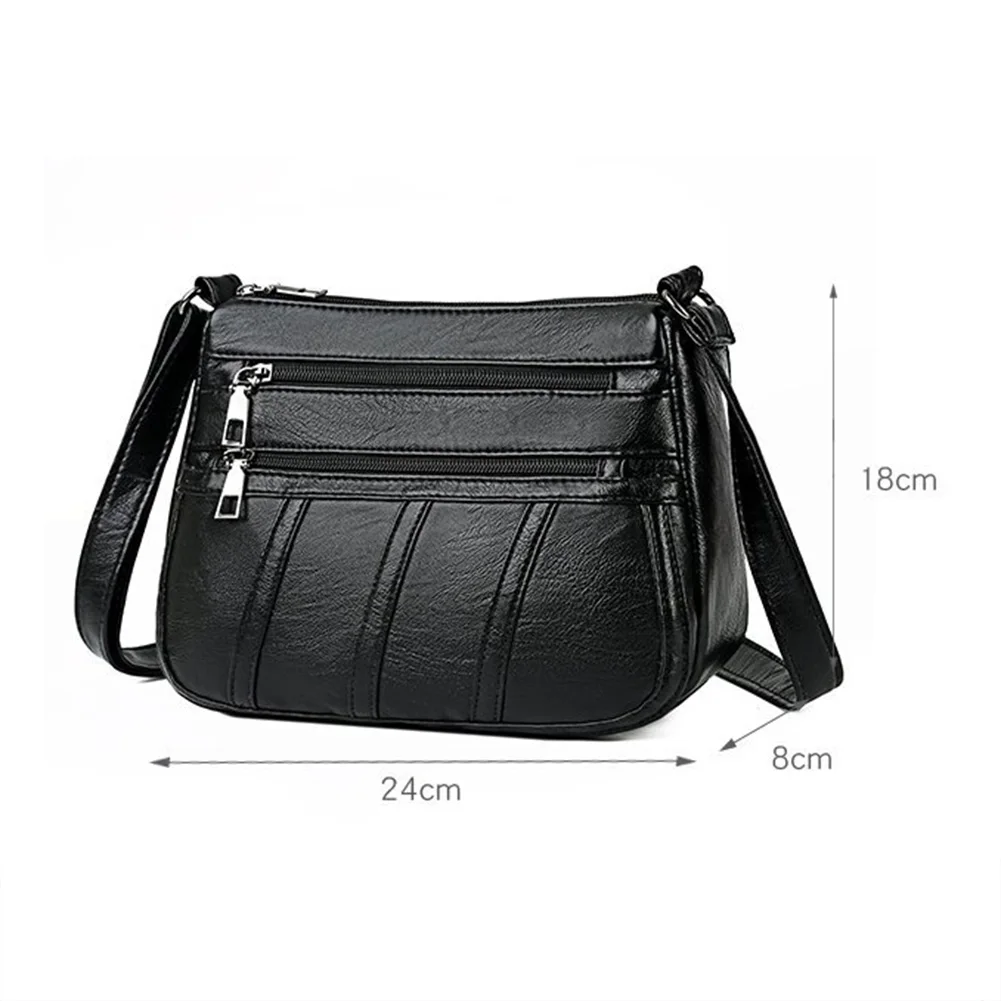 

Women Leather Shoulder Bag Multi-pocket Mother Female Zipper Crossbody Handbags