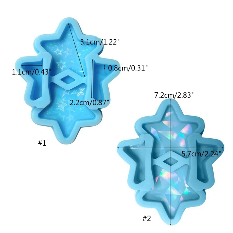 Stroh-Topper-Harzform, holografischer Stern, Epoxidharz-Gussform für Stroh-Dekorationen, Basteln, Basteln, DIY-Stroh-Topper-Form