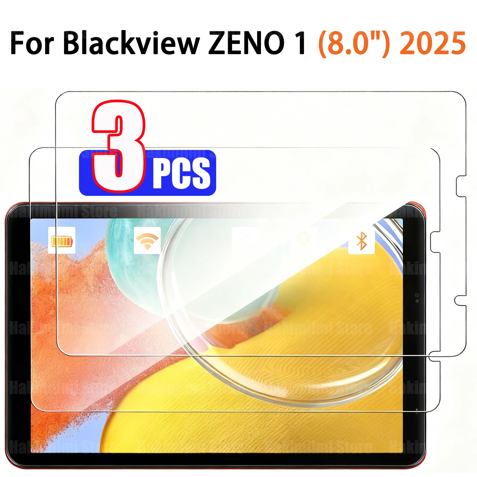 Screen Protector for Blackview Zeno 1 (8 Inch) Glass 9H Hardness Anti-Scratch HD Clear 2.5D Radian Edge Tempered Protective Film