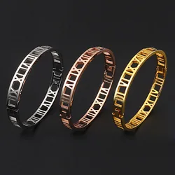 Luxury Roman Bracelet For Women Stainless Steel Bracelets For Couples Summer Fashion Jewelry Accessory