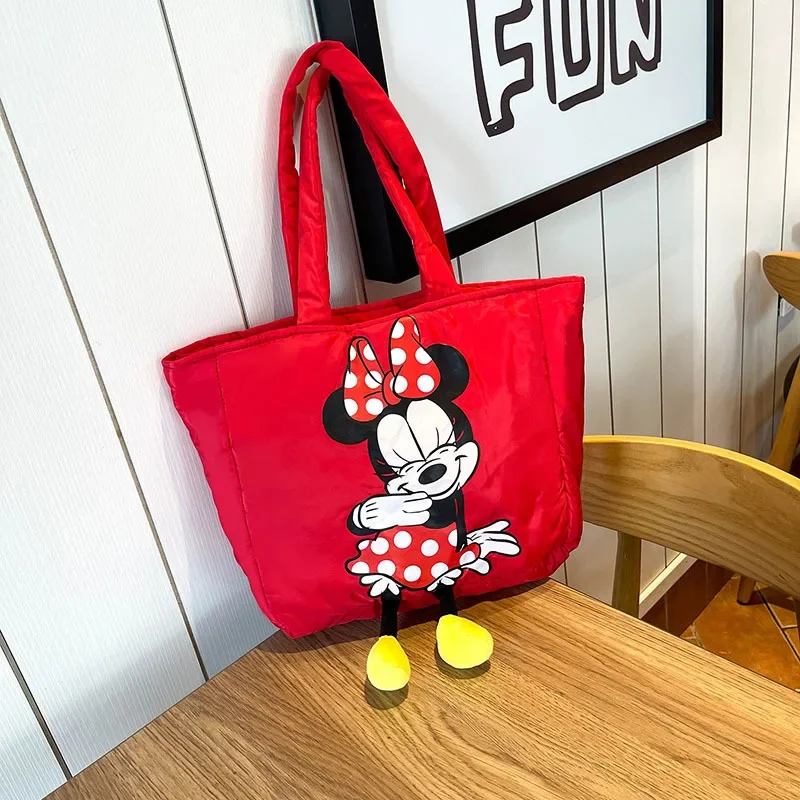 Disney New Girls Crossbody Bags Canvas Cartoon Mickey Mouse Shoulder Bag Student Handbag Shopping Bag Large Capacity Tote Bag