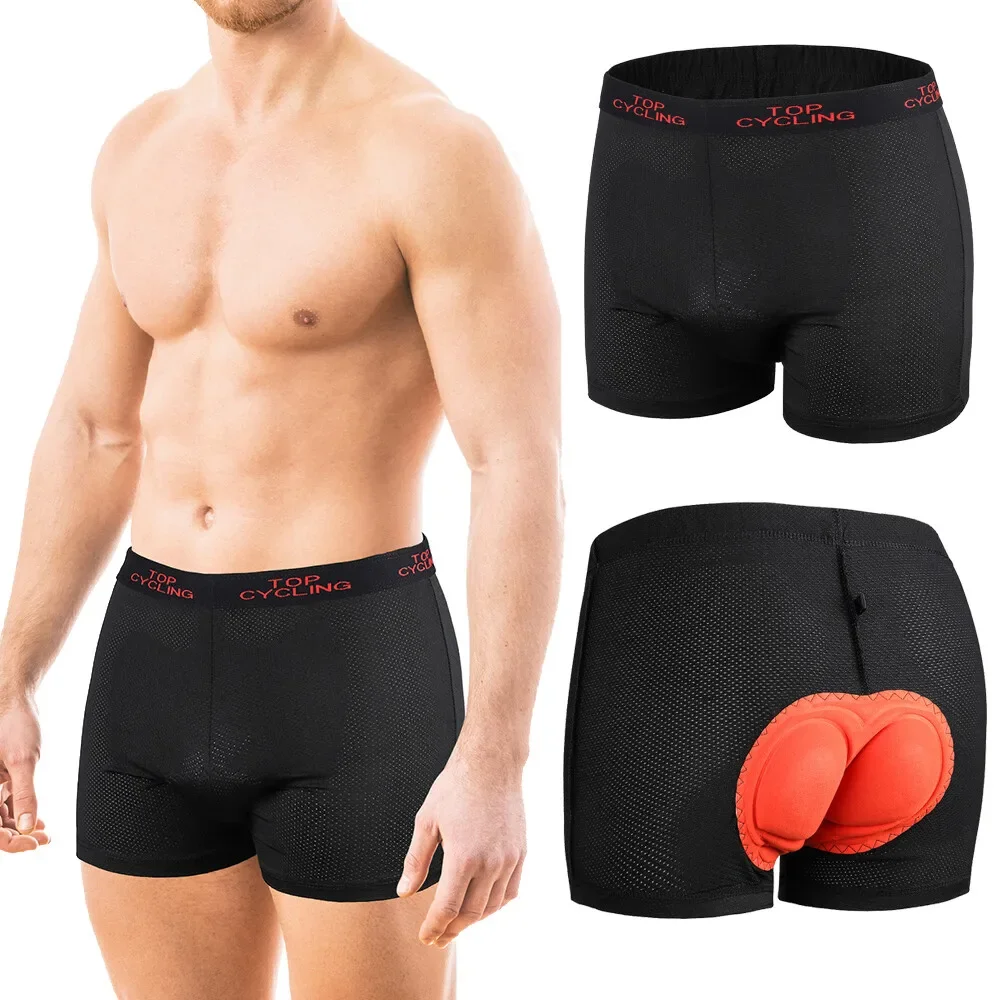 ملابس داخلية للرجال لركوب الدراجات، ملابس داخلية مبطنة بالجل الشبكي الناعم لركوب الدراجات، سراويل داخلية MTB، سراويل تحتية مبطنة بالإسفنج