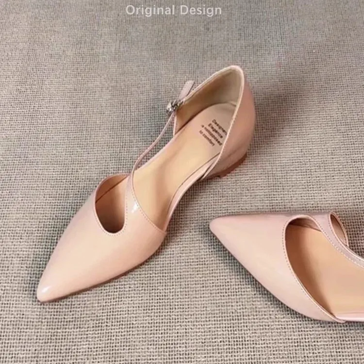 French-style Side Cut Nude Single Shoes for Women 2026 New Internal Height-increasing Pointed Shallow Flat Shoes