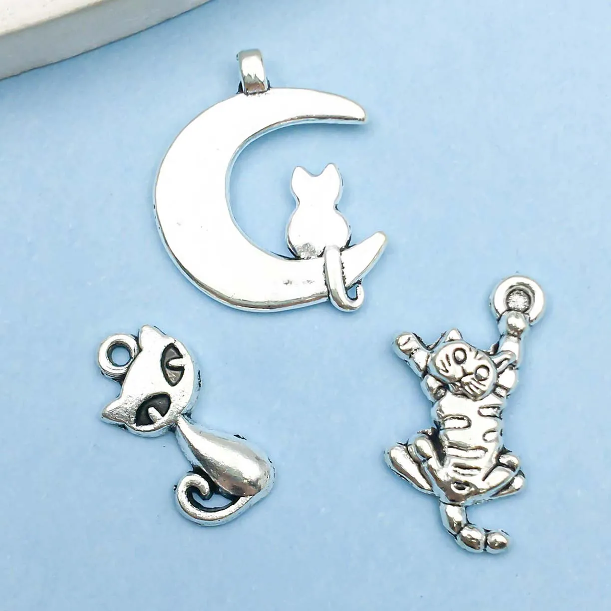 24Pcs Antique Silvery Alloy Pendant Animal Cat Charms Use For Jewelry Making Findings Crafting Accessory For DIY Necklace Bracel image 5