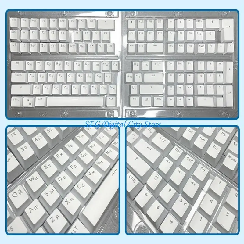 

U75B Колпачки для клавиш из АБС-пластика, 104 клавиши, русские колпачки с подсветкой, OEM-профиль для механических клавиатур