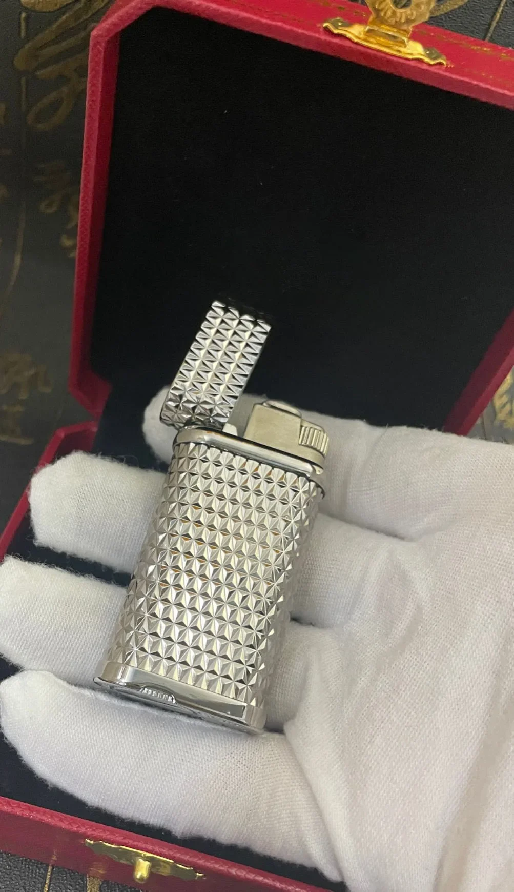 Silver Particle Pattern Style Inflatable Cigar Lighter Kitchen Barbecue Windproof Cigarette Lighter for Cigarette Accessories